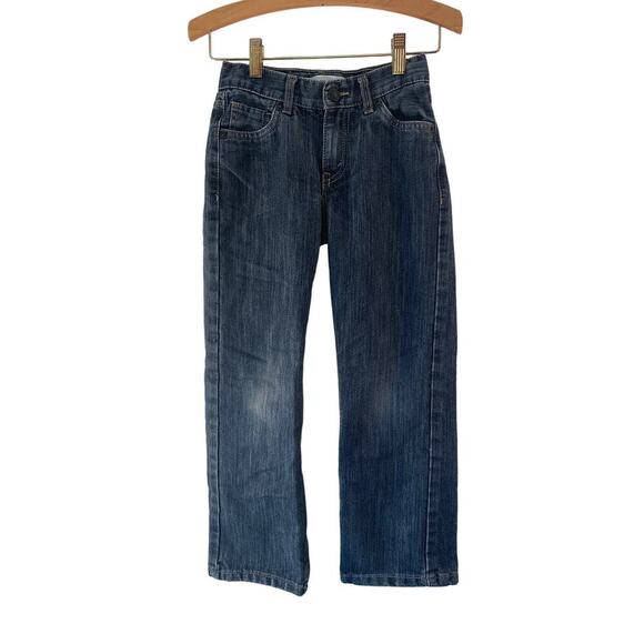LEVI’S Boys 514 Straight Dark Wash Adjustable Waist Jeans / Size: 7 Reg - Picture 1 of 11